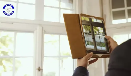 Tablet macht Bild von Fenstern
