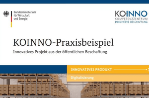 Deckblatt von dem KOINNO Praxisreport des Bundesministerium für Wirtschaft und Energie.