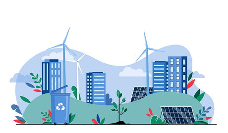 Häuser im Cartoon-Stil