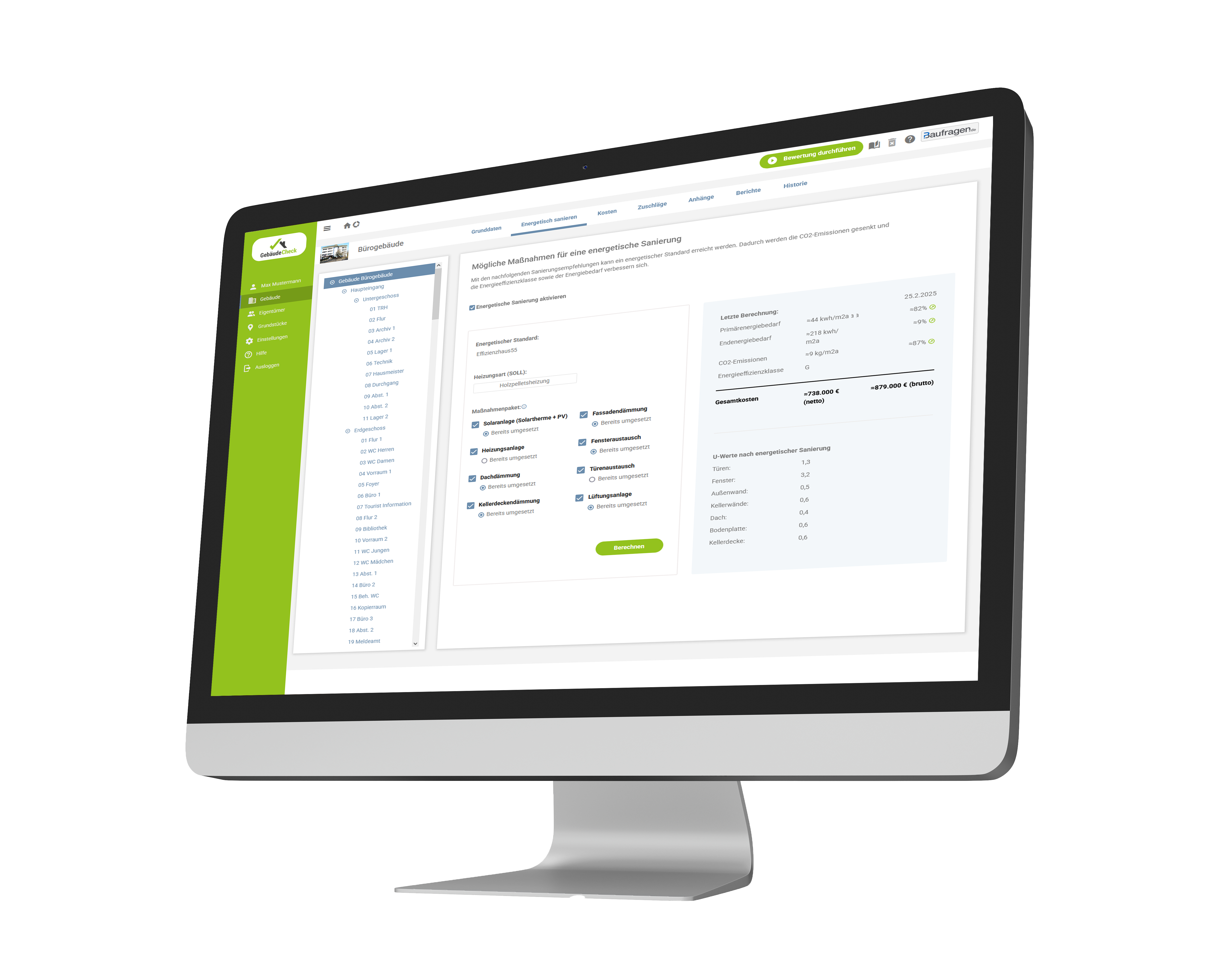 GebäudeCheck auf dem Desktop