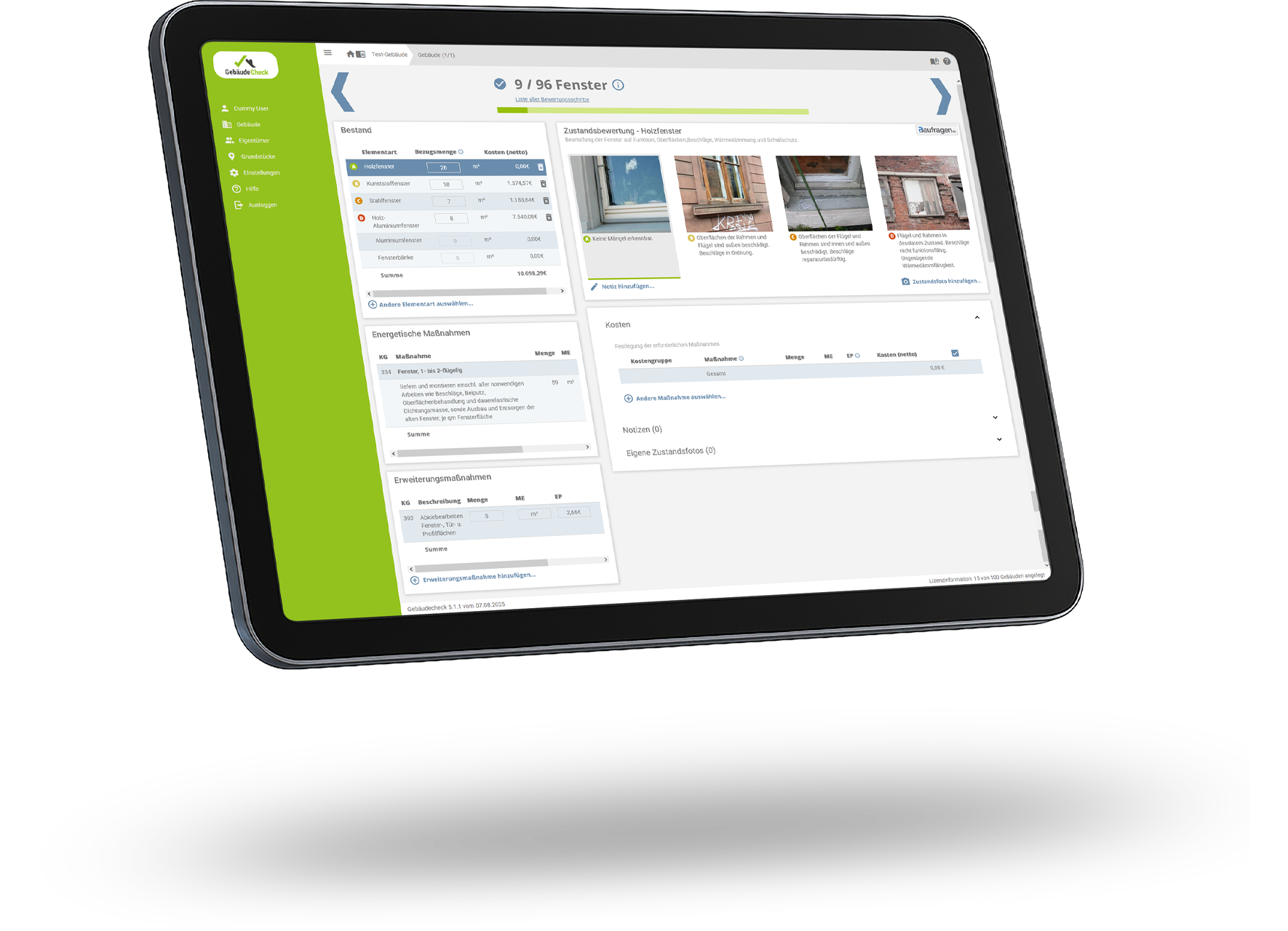 GebäudeCheck auf dem Tablet